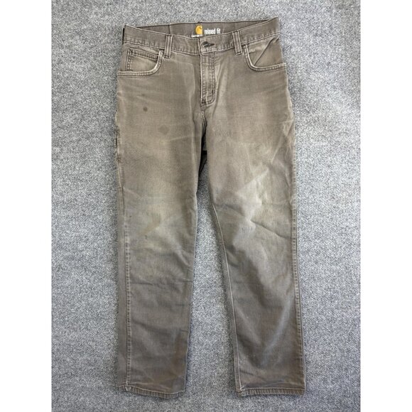Carhartt Pants Mens 30x30 Brown Relaxed Fit Carpenter Twill Utility Dungaree - Picture 1 of 8